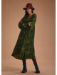 Loose Fit Tiered Long Puff Sleeve Dress
